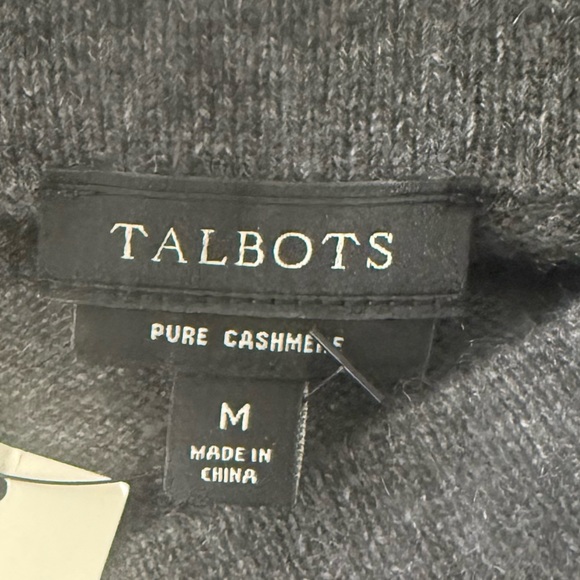 Talbots 100% Cashmere Charcoal Grey 3/4 Sleeve Sweater Size Medium - Picture 7 of 11